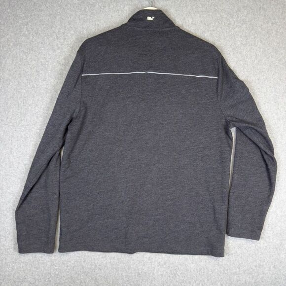 Vineyard Vines Men's Medium Grey 1/4 Zip Fleece Lined Pullover Sweater Jacket - Picture 4 of 8